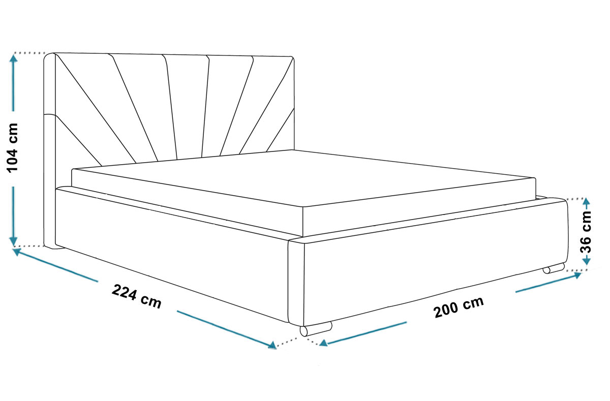 Wymiary łóżka tapicerowanego bed9