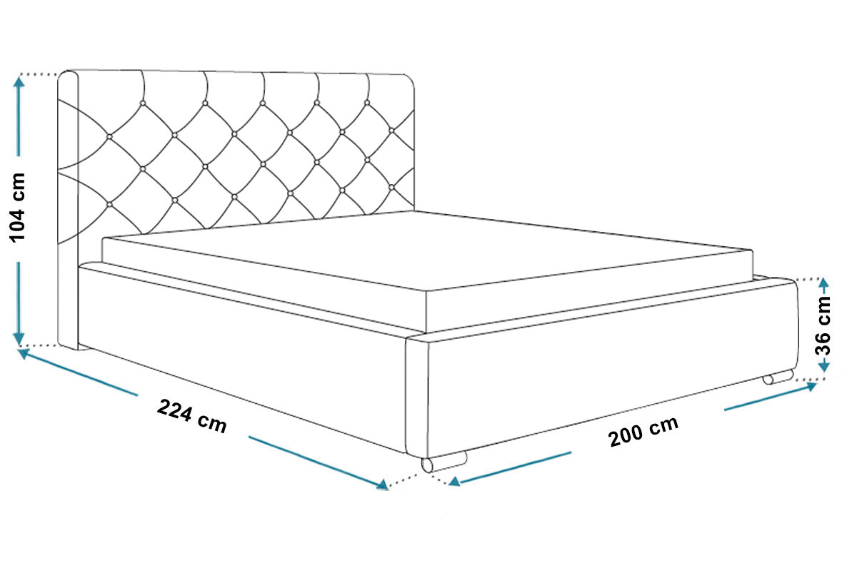 Wymiary łóżka tapicerowanego bed11