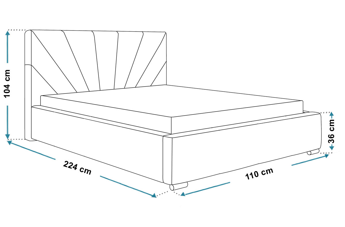 Wymiary łóżka tapicerowanego bed9