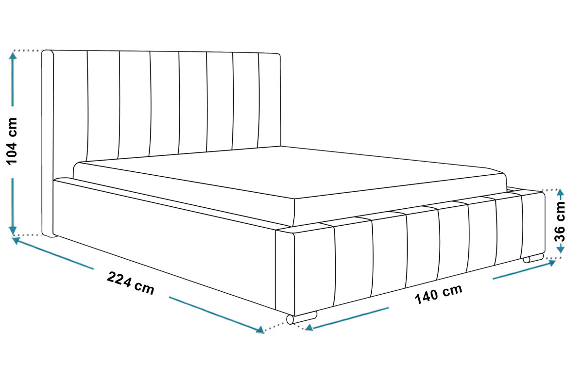 Wymiary łóżka tapicerowanego bed7