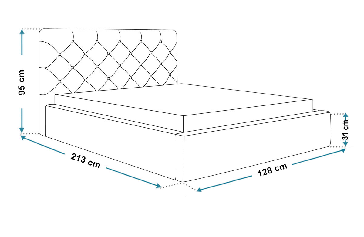 Wymiary łóżka SLIM6 120x200