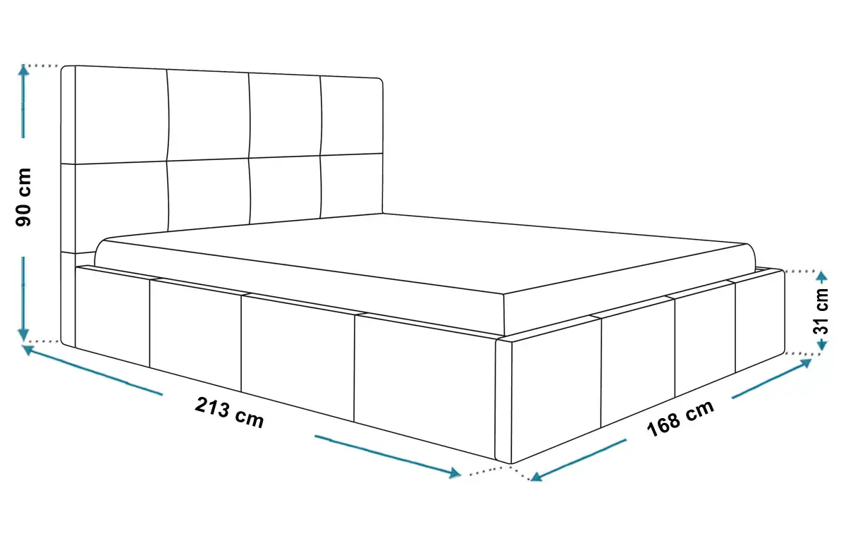 Wymiary łóżka SLIM1