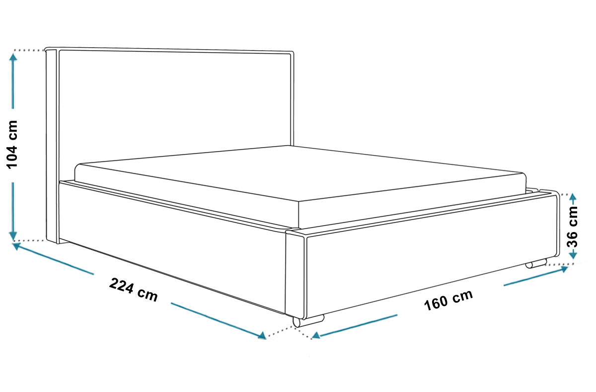 Wymiary łóżka tapicerowanego bed8