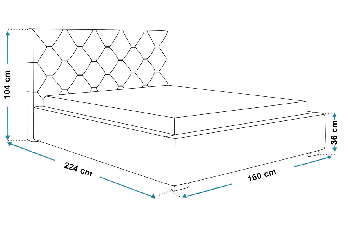 Wymiary łóżka tapicerowanego bed17