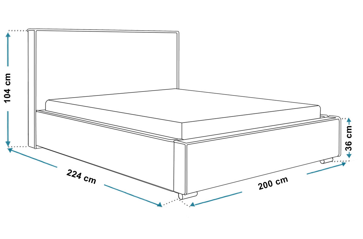 Wymiary łóżka tapicerowanego bed8