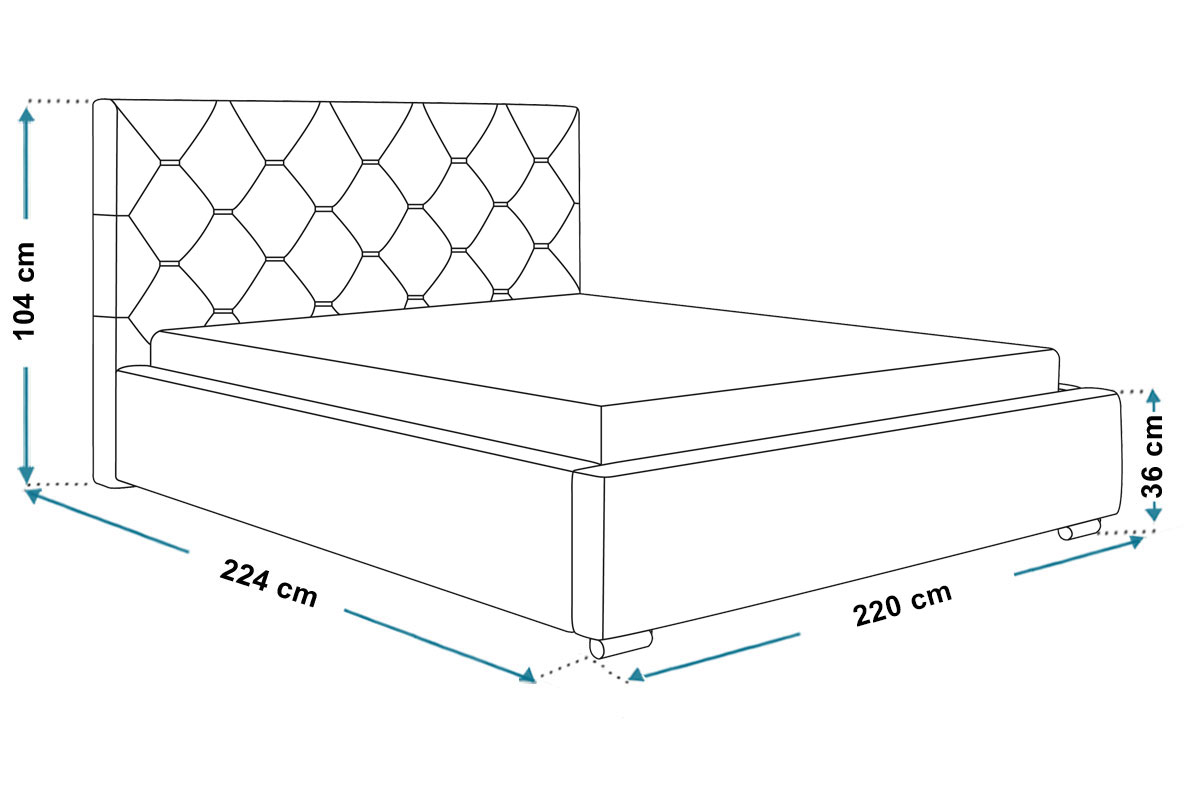 Wymiary łóżka tapicerowanego bed17