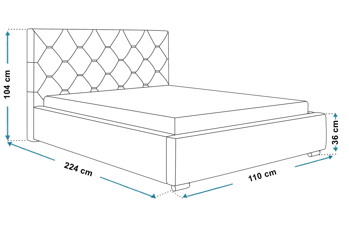 Wymiary łóżka tapicerowanego bed17