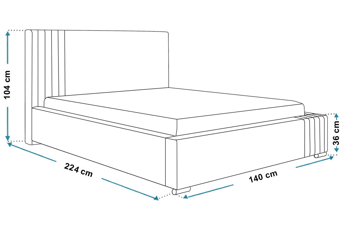 Wymiary łóżka tapicerowanego bed17