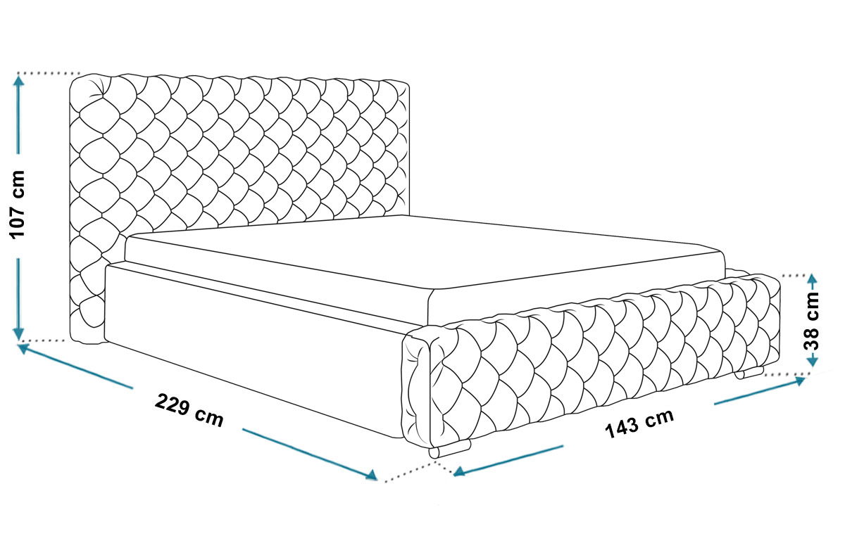 Wymiary łóżka tapicerowanego bed17