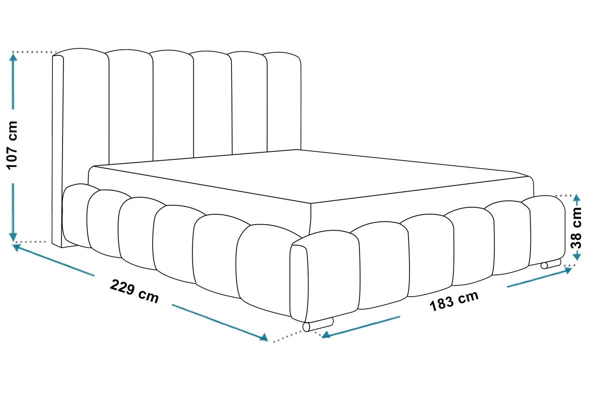 Wymiary łóżka tapicerowanego bed17