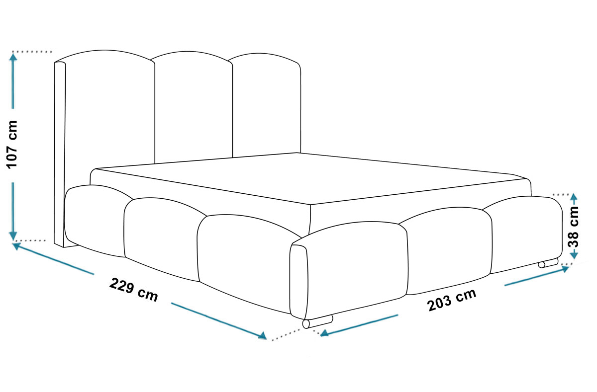 Wymiary łóżka tapicerowanego bed17