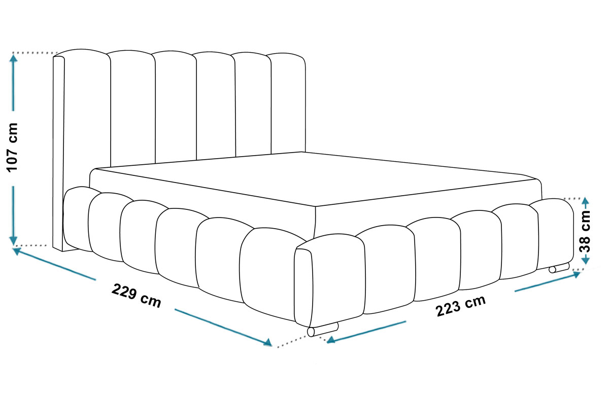 Wymiary łóżka tapicerowanego bed17