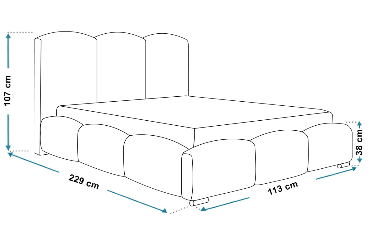 Wymiary łóżka tapicerowanego bed17