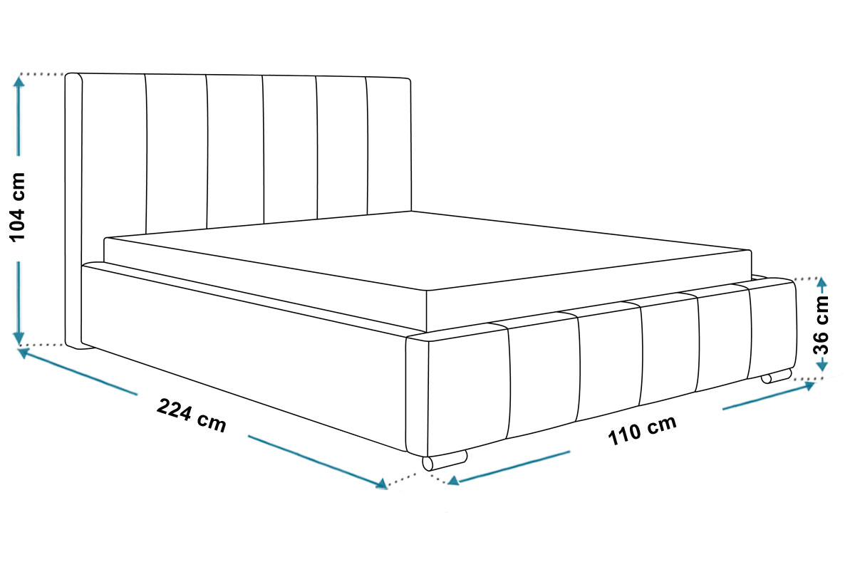 Wymiary łóżka bed1