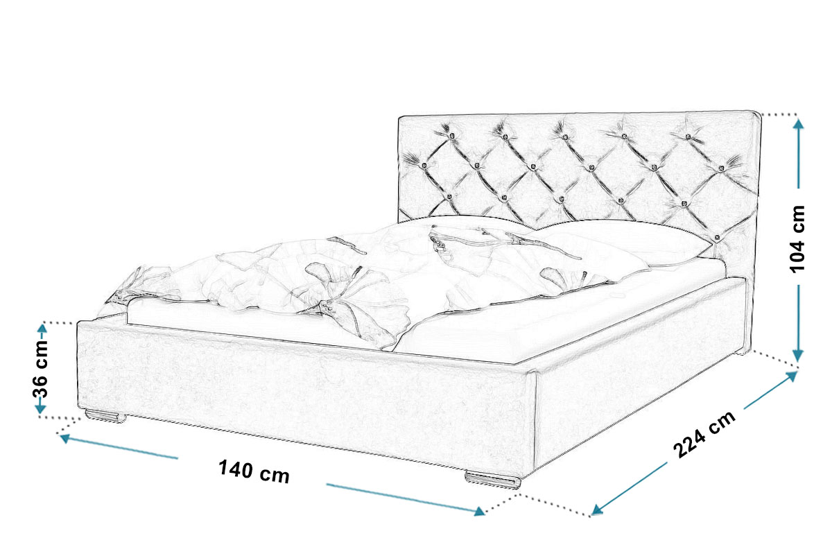 Wymiary łóżka tapicerowanego bed11