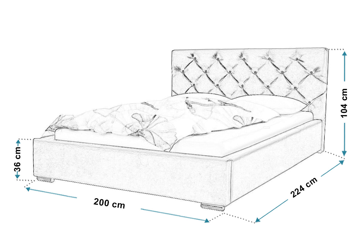Wymiary łóżka tapicerowanego bed11