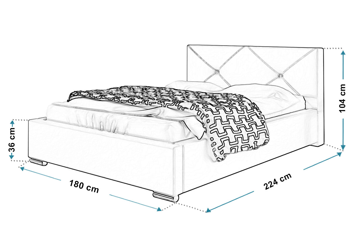 Wymiary łóżka tapicerowanego bed12