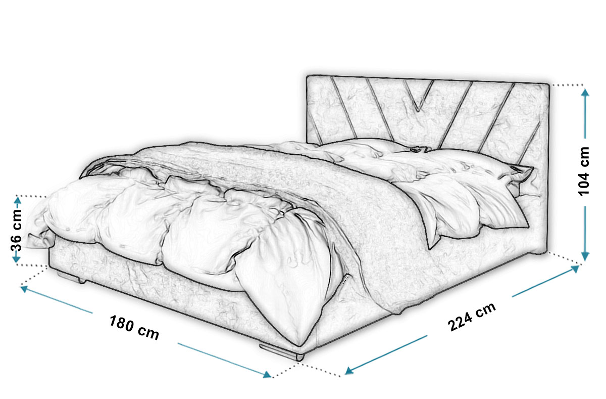 Wymiary łóżka tapicerowanego bed14