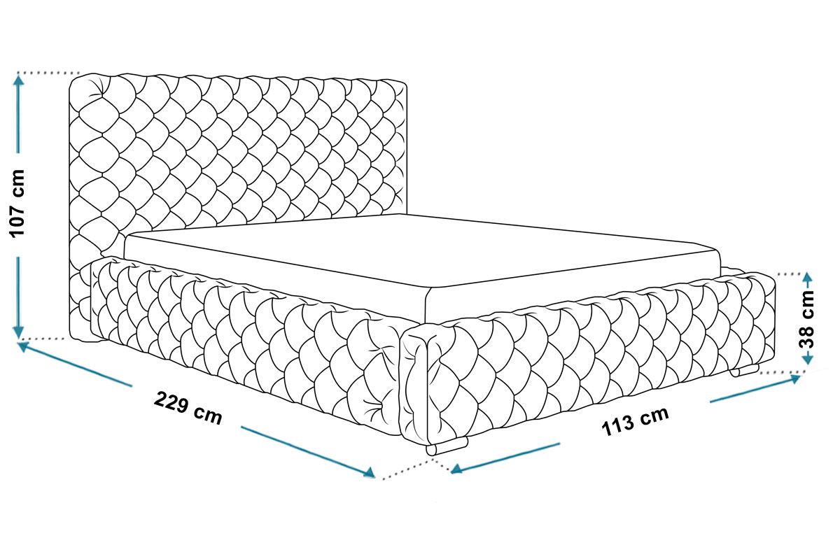 Wymiary łóżka tapicerowanego bed15