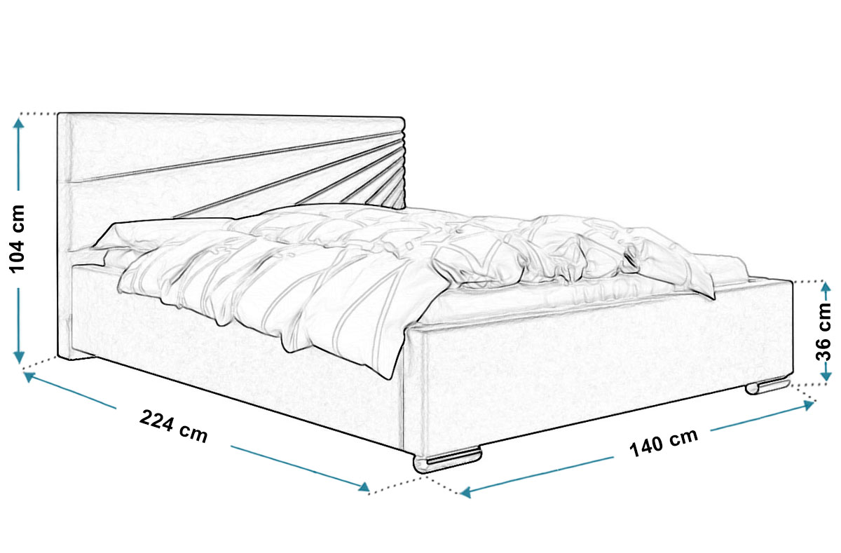 Wymiary łóżka tapicerowanego bed16