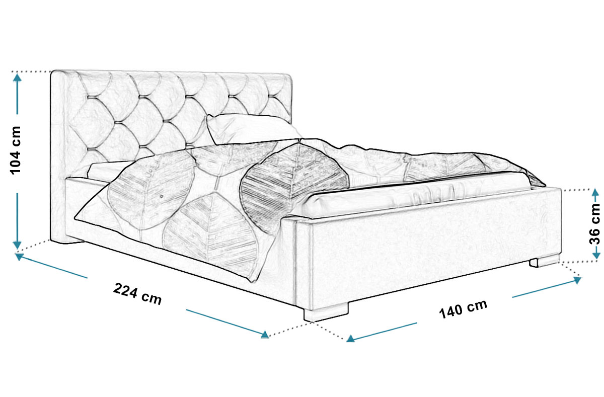 Wymiary łóżka tapicerowanego bed17