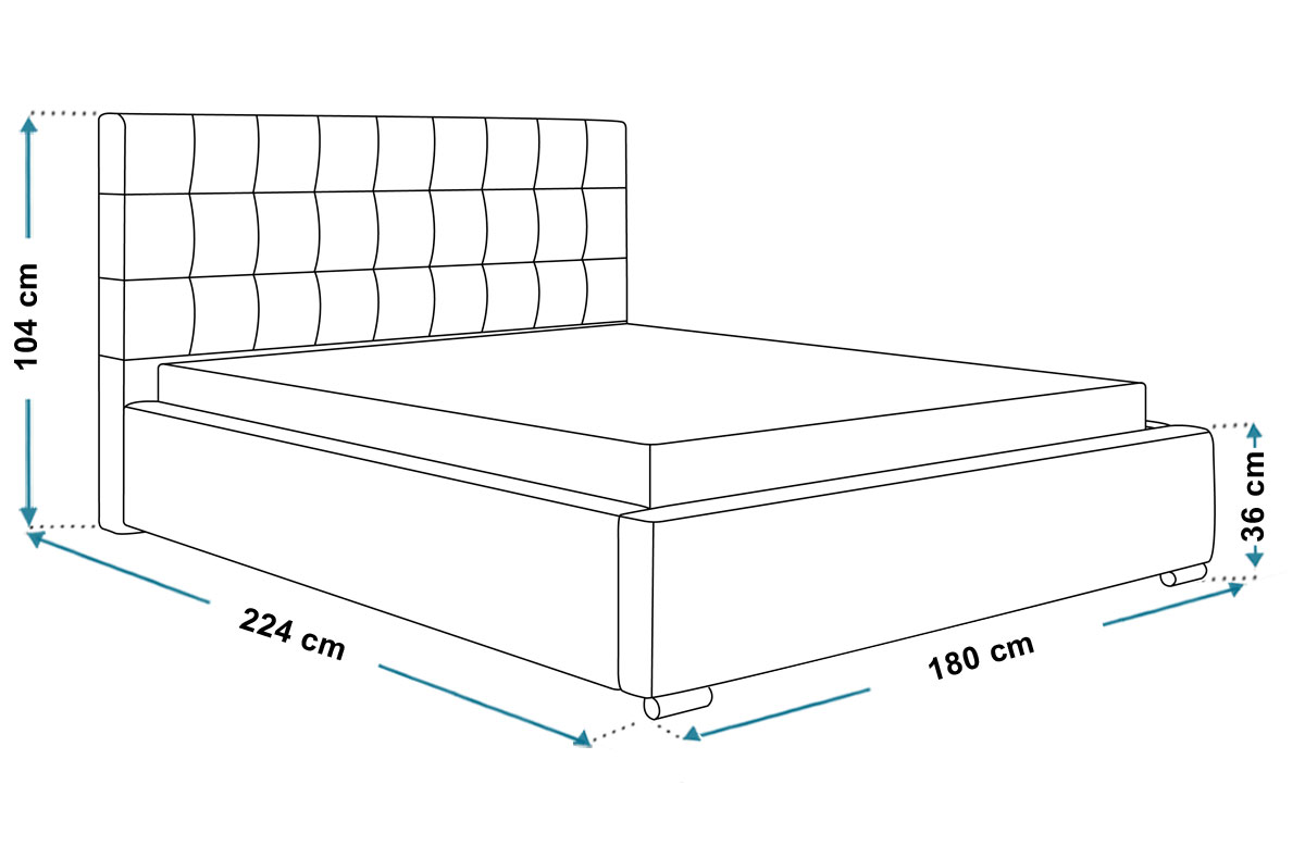 Wymiary łóżka bed2