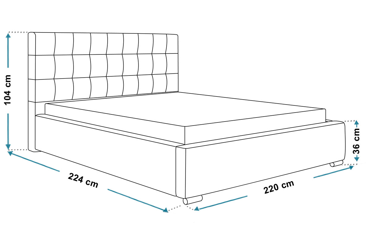 Wymiary łóżka bed2