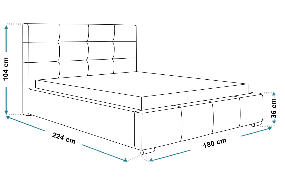 Wymiary łóżka tapicerowanego bed5