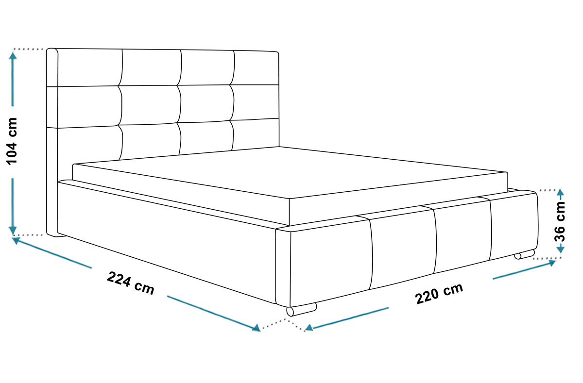 Wymiary łóżka tapicerowanego bed5