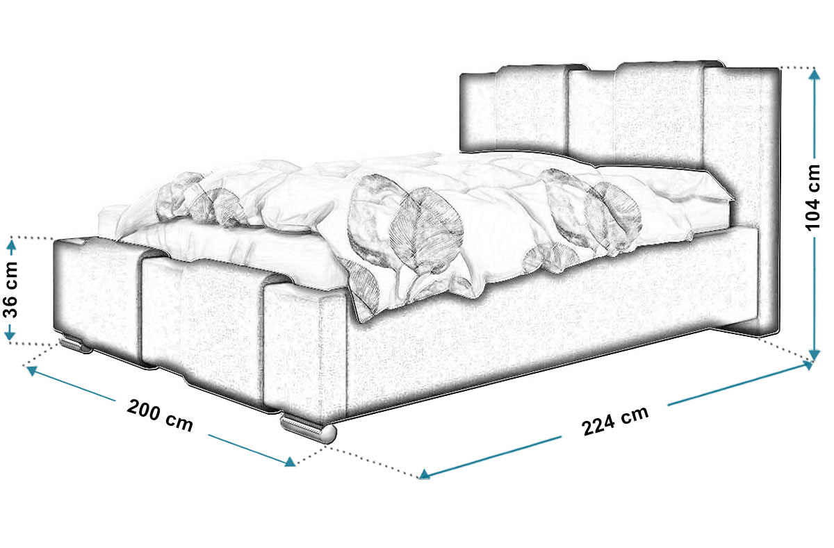Wymiary łóżka tapicerowanego bed6
