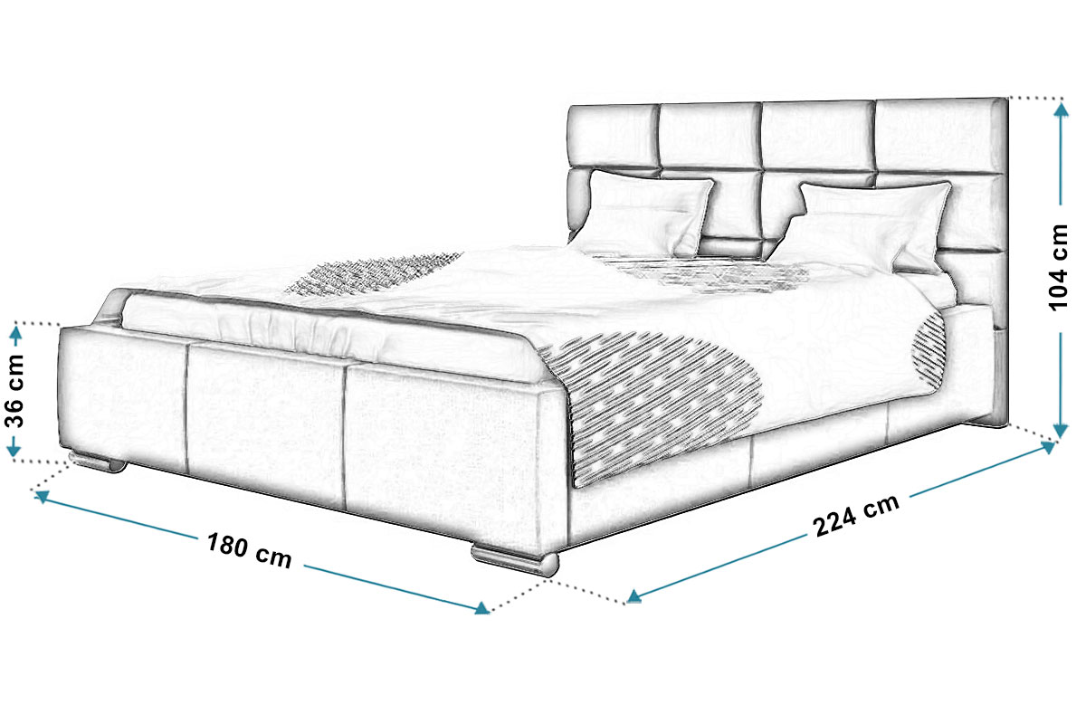 Wymiary łóżka tapicerowanego bed7