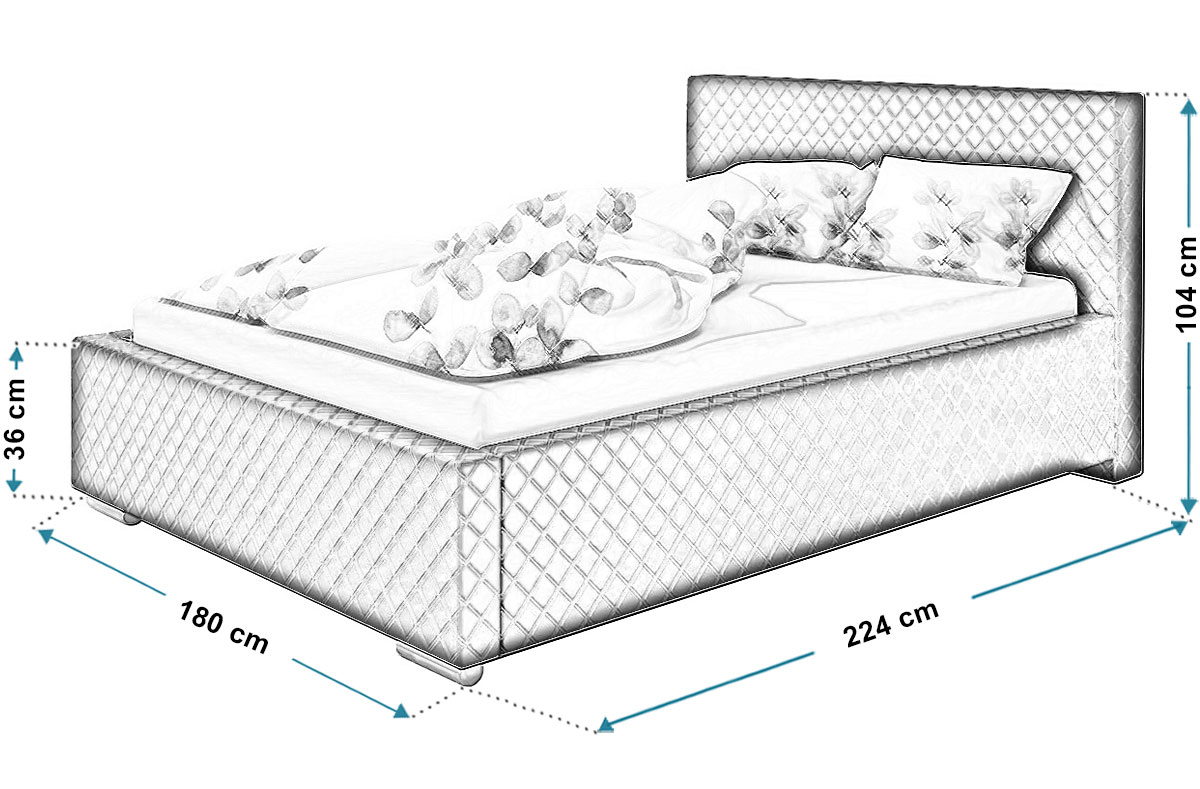 Wymiary łóżka tapicerowanego bed8