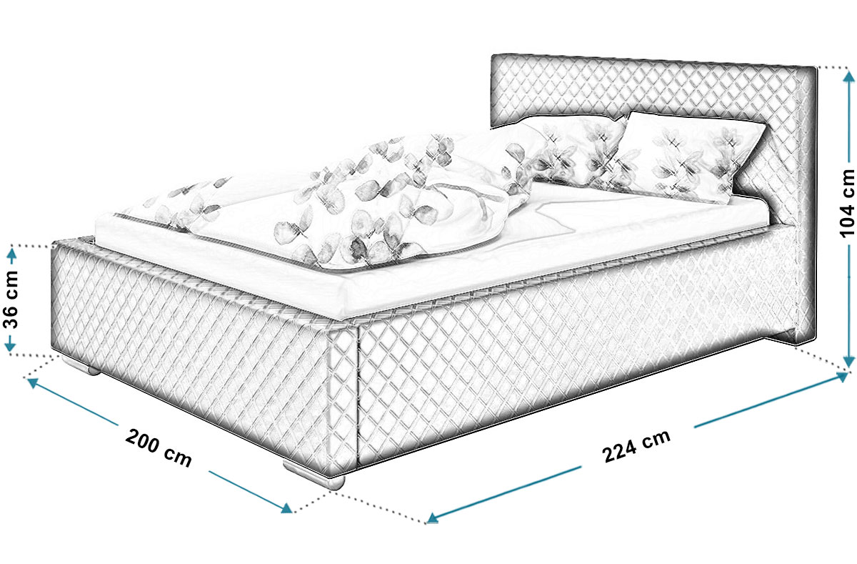 Wymiary łóżka tapicerowanego bed8
