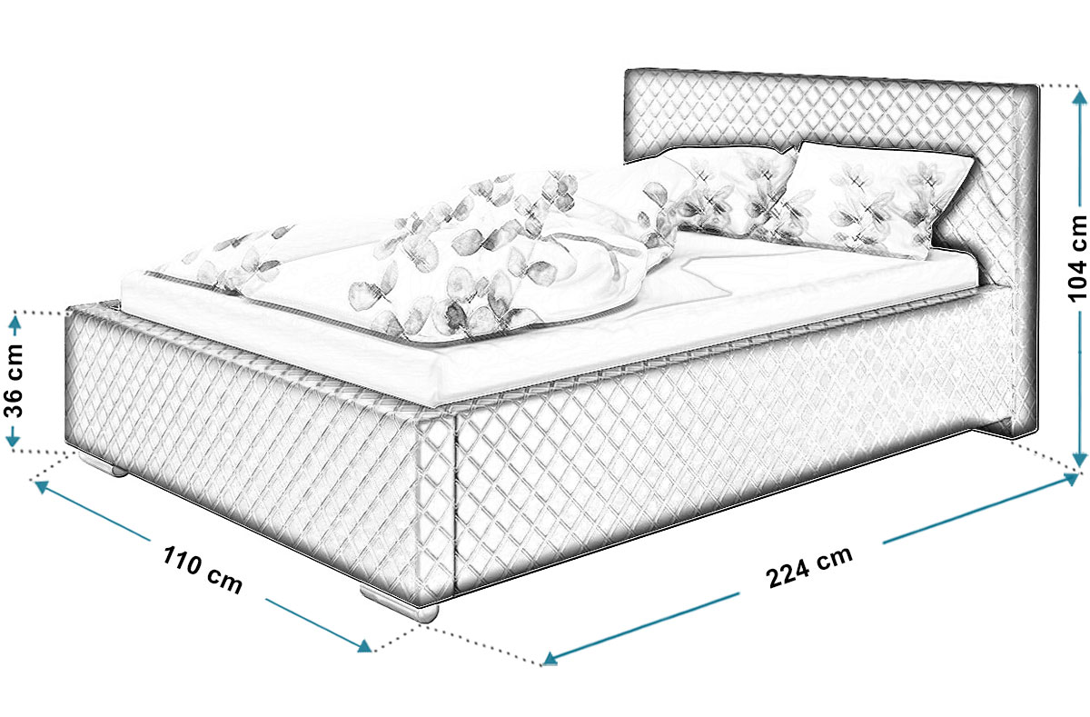 Wymiary łóżka tapicerowanego bed8