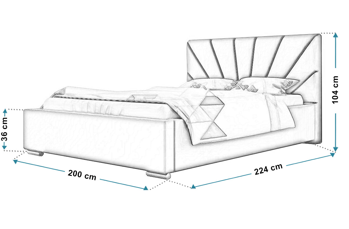 Wymiary łóżka tapicerowanego bed9