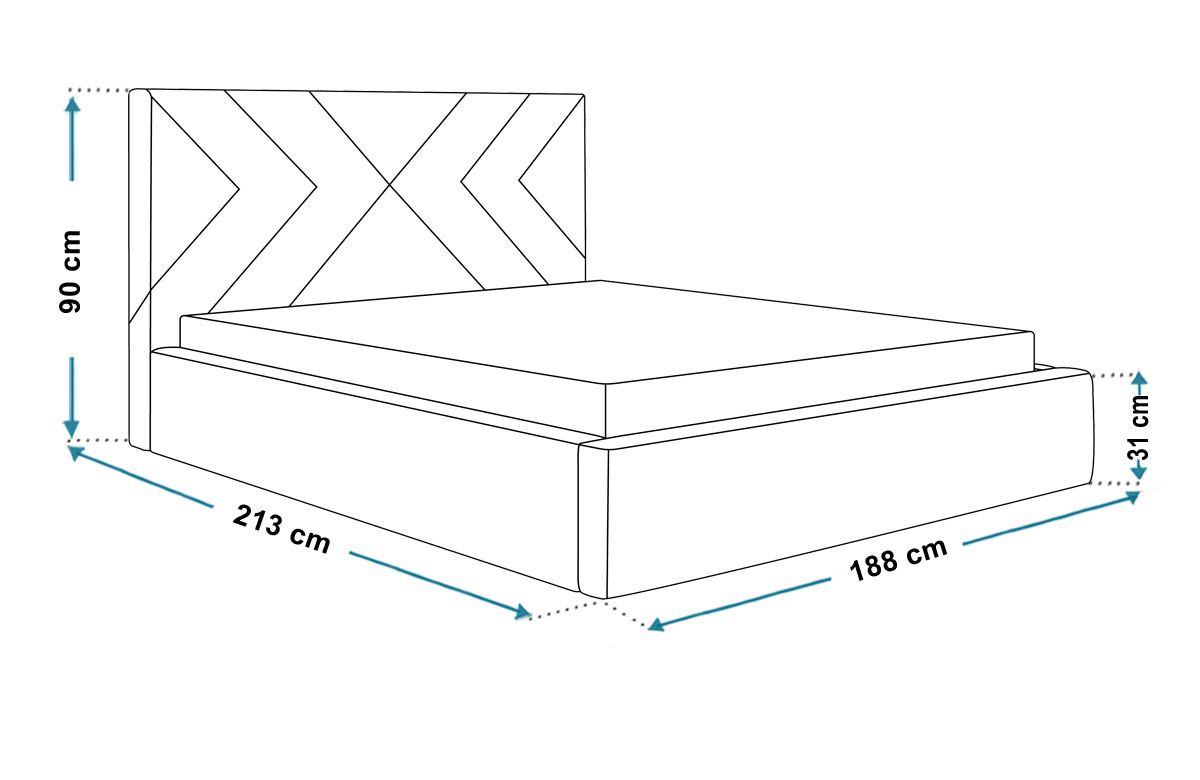 Wymiary łóżka 180x200