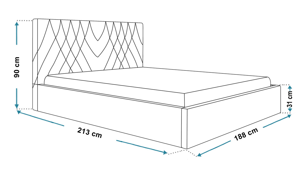Wymiary łóżka 180x200