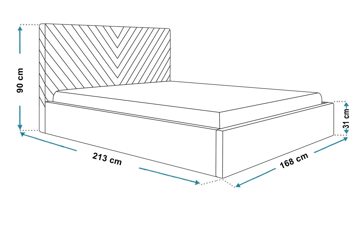 Wymiary łóżka 160x200 gold8