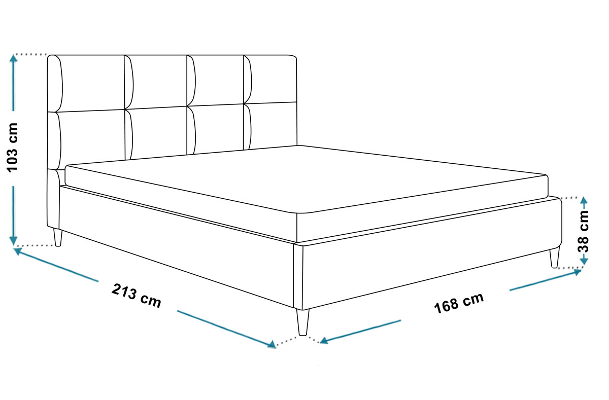 Wymiary łóżka LUX1 160x200