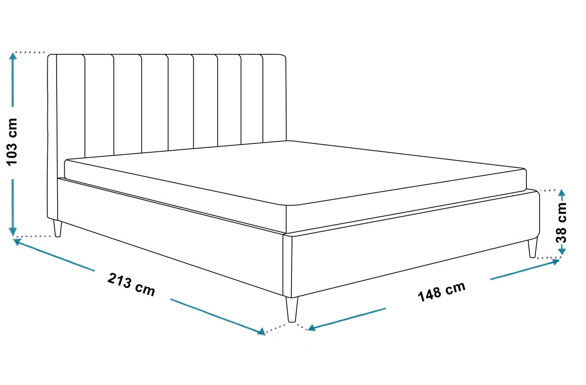 Wymiary łóżka LUX2 140x200