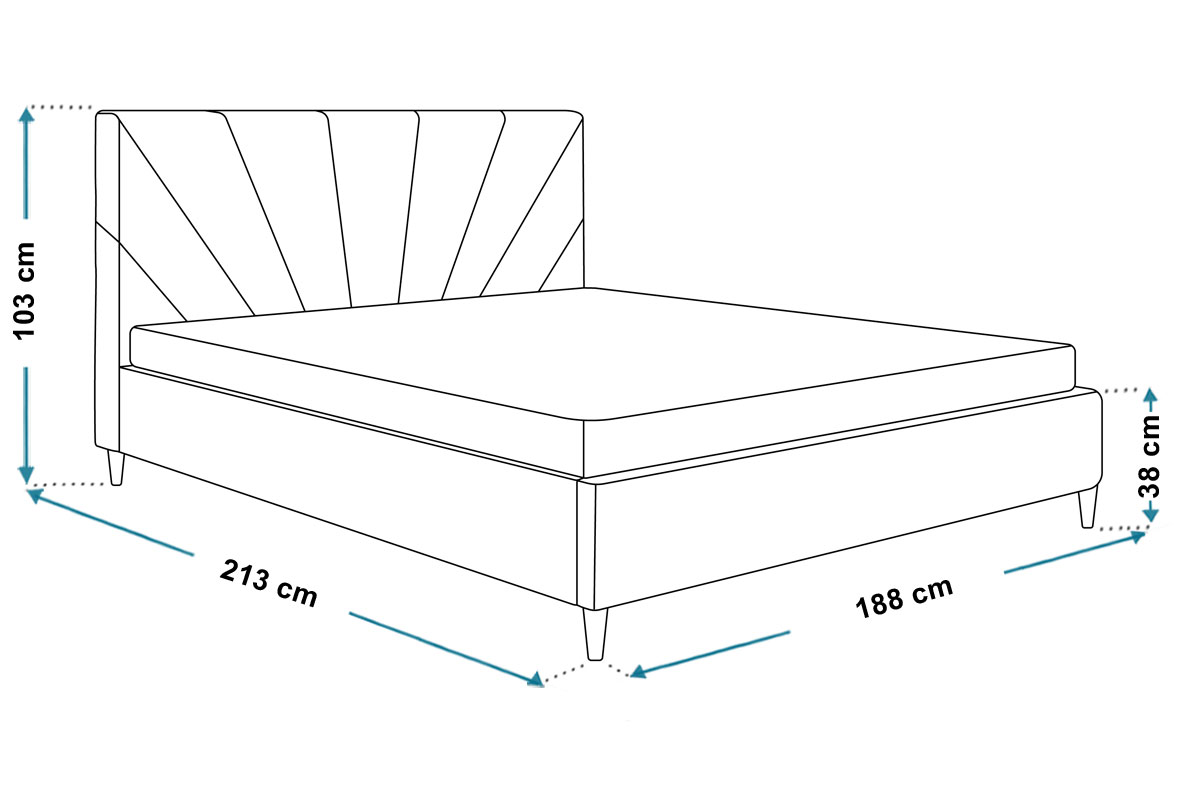 Wymiary łóżka LUX3 180x200