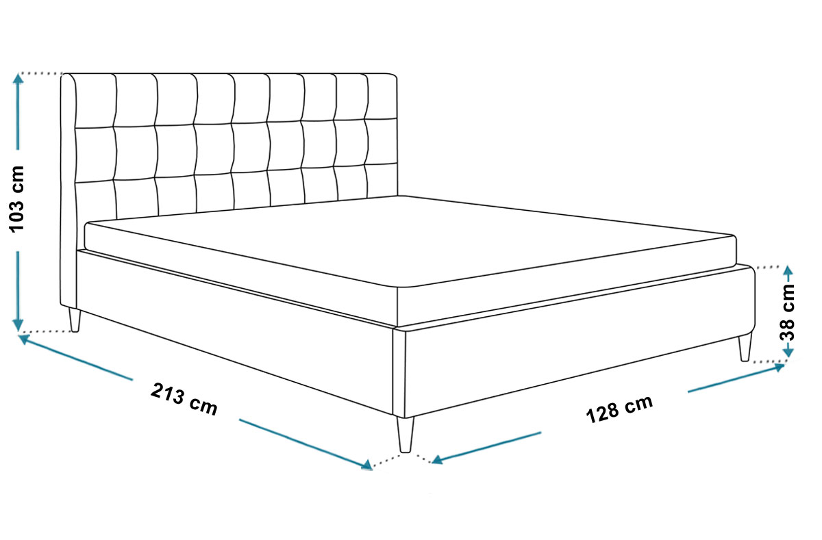 Wymiary łóżka LUX4 120x200