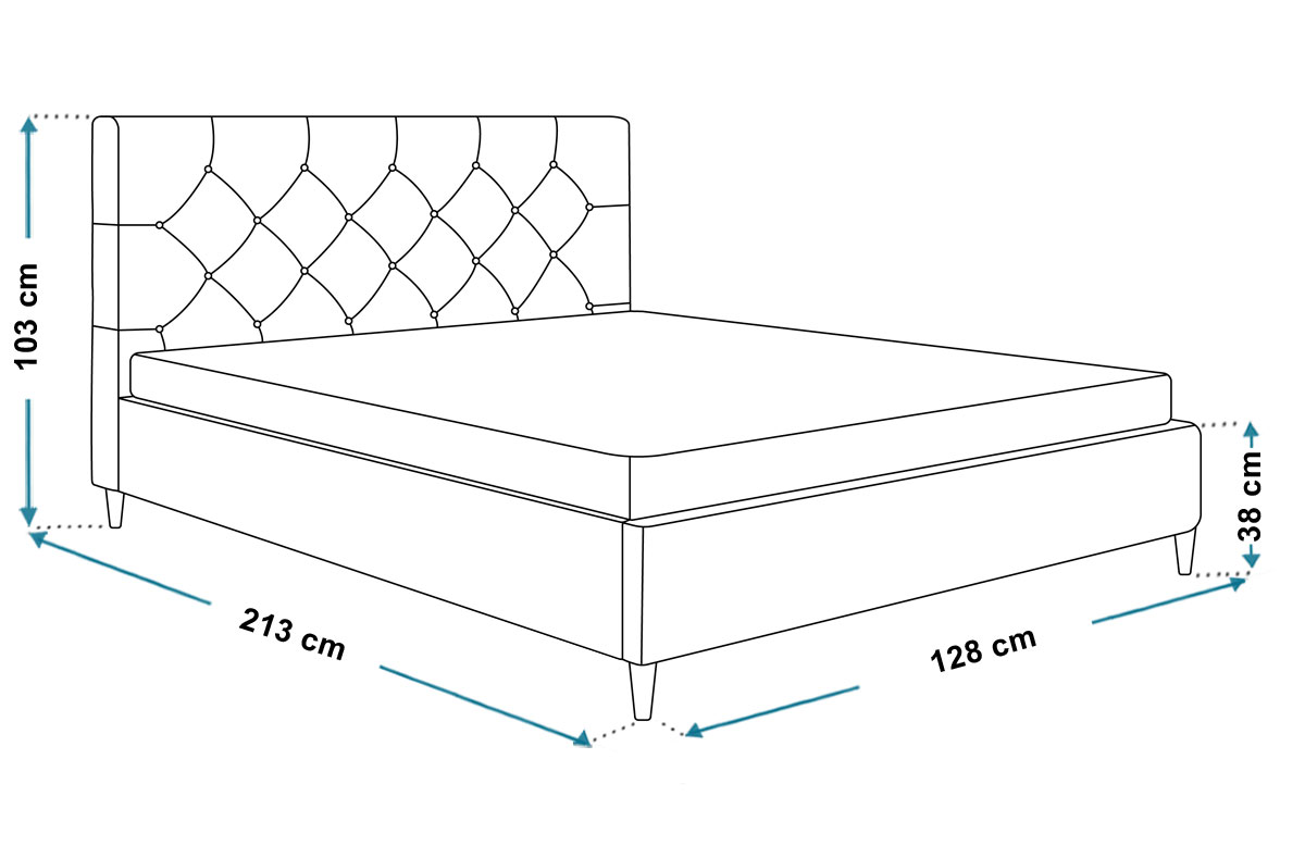 Wymiary łóżka LUX6 120x200