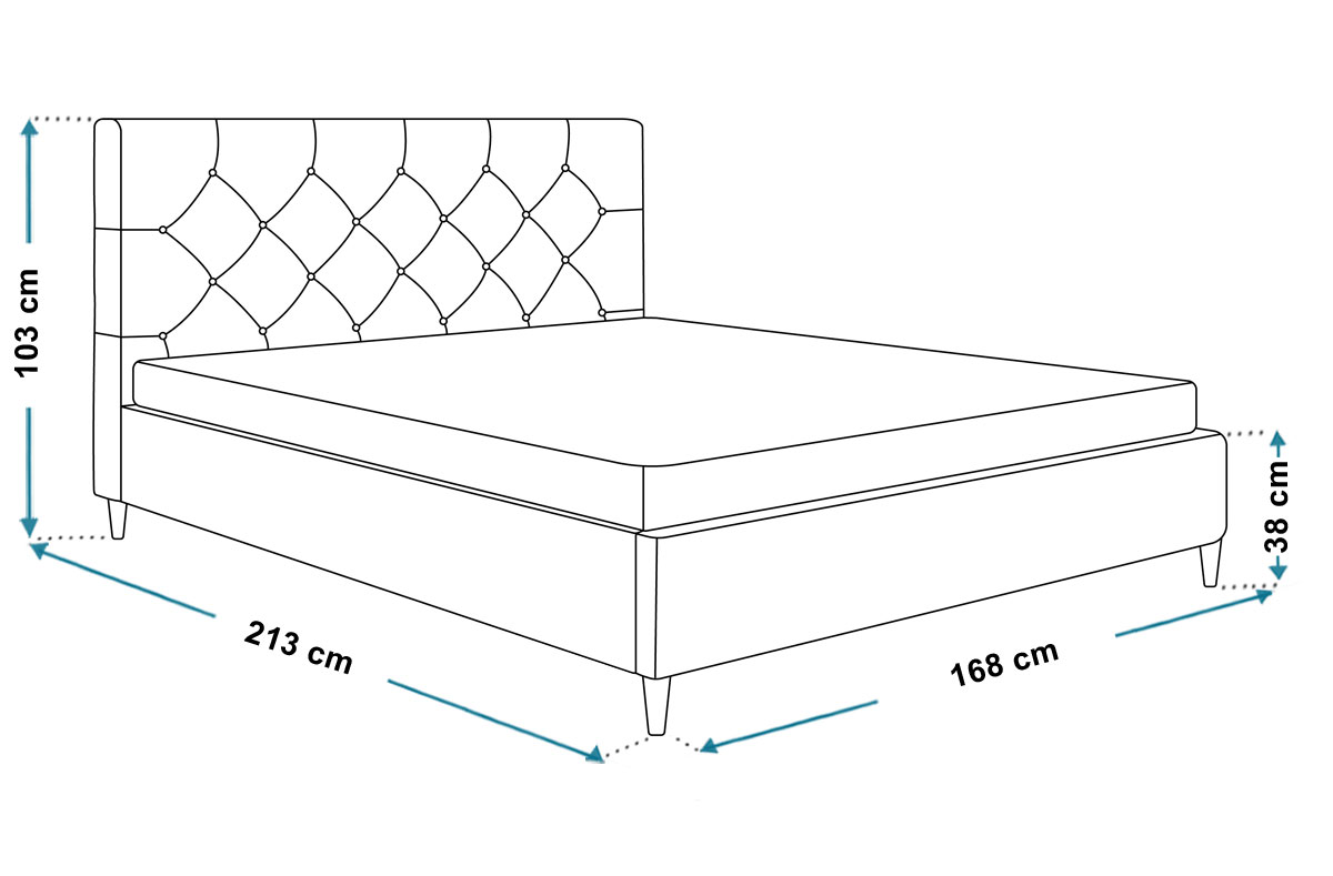 Wymiary łóżka LUX6 160x200