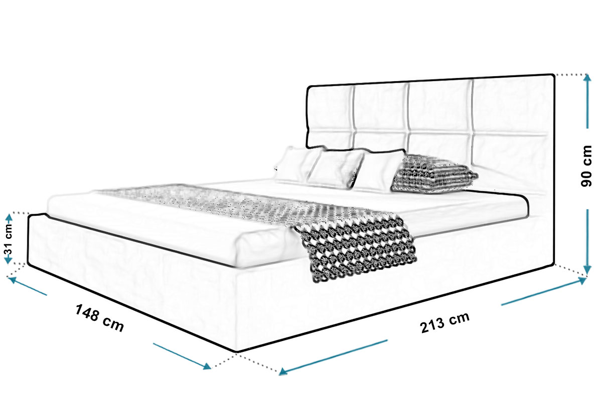Wymiary łóżka SLIM1