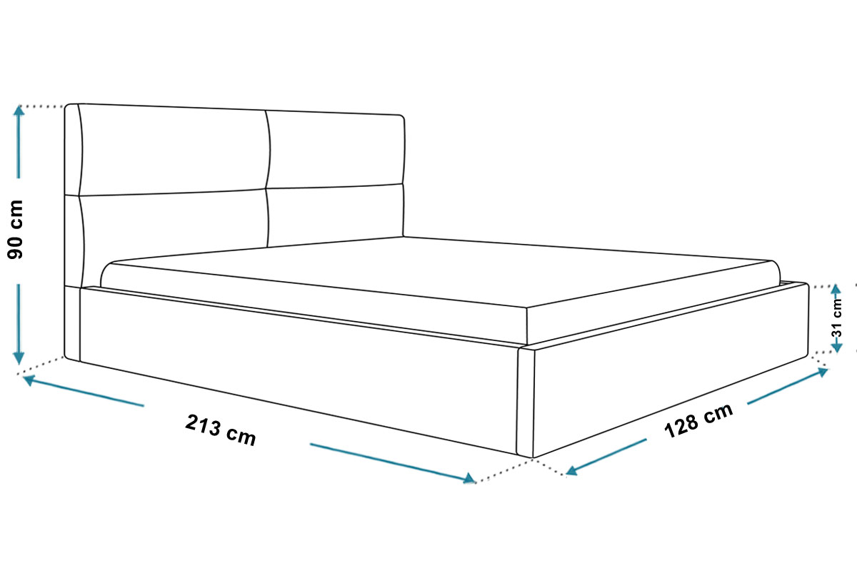 Wymiary łóżka SLIM6 120x200