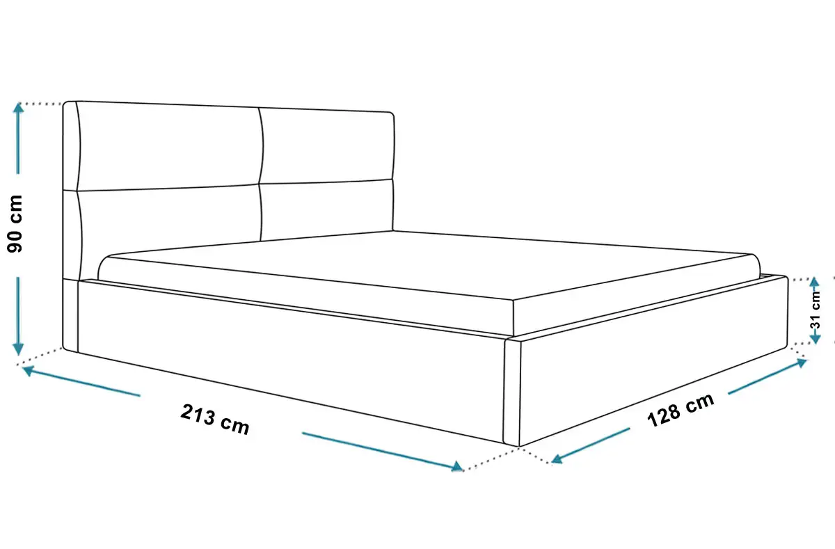 Wymiary łóżka SLIM6 120x200